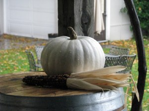 Fall decorations, Bowers Harbor Vineyards, Traverse City, Michigan, Oct 2010