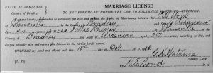 York-Wheeler Marriage  License, 1913